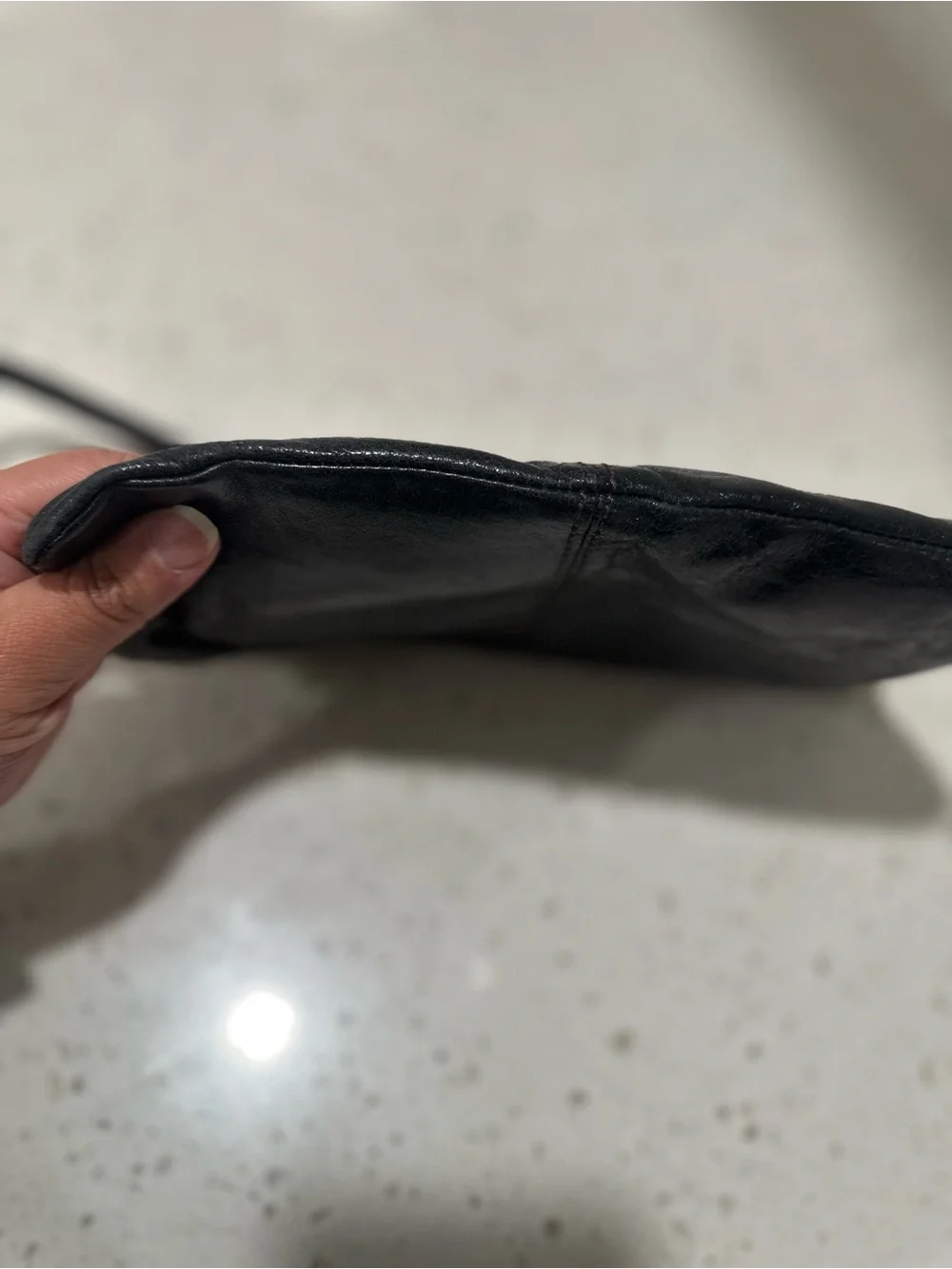 HOBO Black 100% Leather Wristlet Pouch Wallet